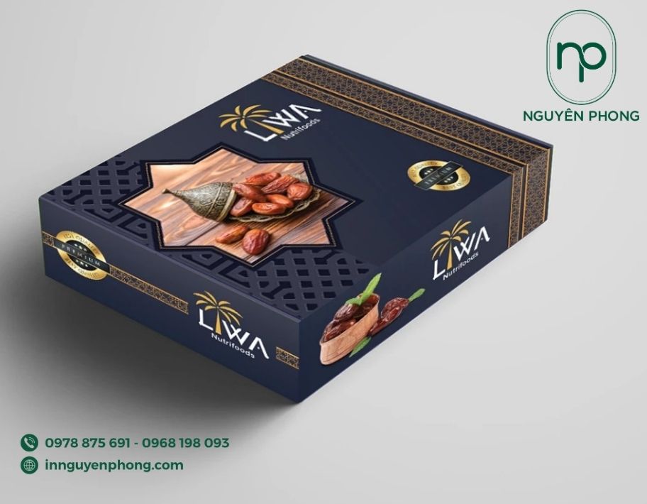 Mẫu in hộp chà là cao cấp 